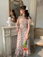135cm Width x 95cm Length Premium Vintage Floral Print Eyelet Embroidery Chiffon Fabric