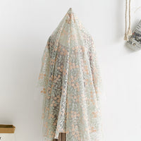 59 inches Width Premium Floral Embroidery Lace Fabric by The Yard