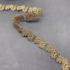 9 Yards x 1.7cm Width  Royal Golden Line Leaf and Flower Lace Ribbon Tape