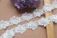 4 Yards x 4.5cm Width Premium Chemical Lace Ribbon Rose Floral Lace Ribbon