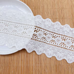 3 Yards x 9.6cm Width Symmetrical Vintage Embroidery Hollow-out Eyelet Cotton Lace Trim