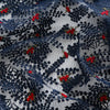 130cm Width x 95cm Length Premium Embroidery Black Lace Fabric width Red Flowers