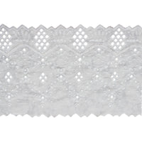 幅10インチの2ヤードのヴィンテージコットンフローラルつる刺繍アイレット縫製レース生地トリム