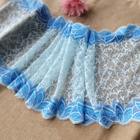 23cm Width x 180cm Lenth Leaf Embroidery Lace Fabric Trim