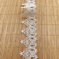 4 ヤード x 4 cm 幅レトロ花柄水溶性ケミ​​カル レース リボン テープ