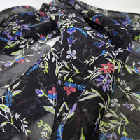 145cm Width x 95cm Length Premium Vine Branch Floral Embroidery Black Lace Fabric