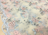 幅135cm×長さ95cm 高級枝花刺繍レース生地