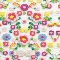 130cm Width x 95cm Length Premium Pastoral Colorful Flower Embroidery Lace Fabric