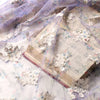 125cm Width Light Purple Floral Embroidery Tulle Lace Fabric by the Yard