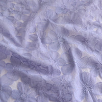 125cm Width x 95cm Length Premium Purple Floral Embroidered  Lace Fabric