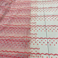 140cm Width x 95cm Length Premium Red Embroidery Lace Fabric