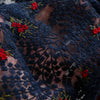 130cm Width x 95cm Length Premium Embroidery Black Lace Fabric width Red Flowers
