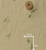 145cm Width x 95cm Length Flower Cluster Embroidery  Cotton Silk Fabric