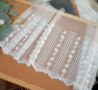 24cm Width x 180cm Length Vine Floral Strip Embroidery Lace Fabric Trim