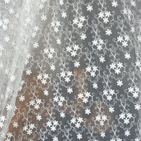 130cm Width x 95cm Length Organdy Floral and Vine Embroidery Lace Fabric