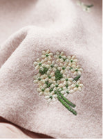 150cm Width x 95cm Length Premium Floral Embroidery Autumn and Winter Soft Woolen Coat Fabric