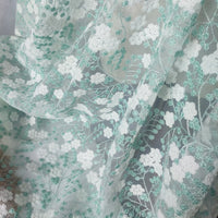 130cm Width x 95cm Length  2021 New Arrival Premium Branch Floral Embroidery Lace Fabric