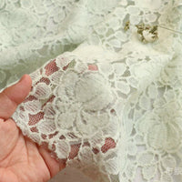 130cm Width x 95cm Premium Hollow-out Poppy Floral Embroidery Lace Fabric
