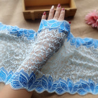 23cm Width x 180cm Lenth Leaf Embroidery Lace Fabric Trim