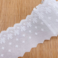 14 Yards x 10cm Width Eyelet Floral Embroidery Cotton Lace Trim Lace Tape