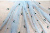 150cm Width x 95cm Length Premium Floral Embroidery Chiffon Lace Fabric