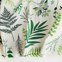 150cm Width x 95cm Length Tropical Green Plant Print Linen Cotton Fabric