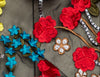 143cm Width Premium Vintage Colorful  Floral Embroidery Lace Fabric by the Yard
