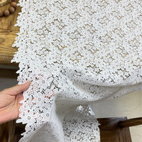 50cm Width x 95cm Unit Length Hollow-out Floral Embroidery Chemical Lace Fabric Trim