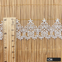 4 ヤード x 4 cm 幅レトロ花柄水溶性ケミ​​カル レース リボン テープ