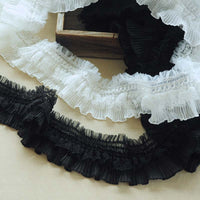 2 Yards of 9cm Width Premium Lolita Lace Floral Emboridery Lace Ruffled Lace Frill Lace