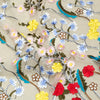 143cm Width Premium Vintage Colorful  Floral Embroidery Lace Fabric by the Yard