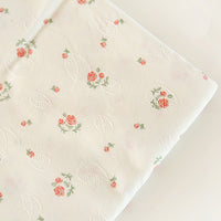 150cm Width Rose Floral Print with 3D Leaf Cotton Fabric by the Yard