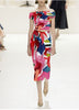 140cm Width x 95cm Length Abstract Colorful Flower Print Fabric