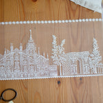 15cm Width Castle Embroidry Polyester Lace Fabric Trim by The Yard