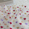 140cm Width x 95cm Length Colorful Hearts Pattern Yarn-dyed Jacquard Fairy Fashion Fabric