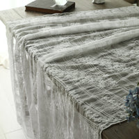 135cm Width x 90cm Length Vertical Strip  Chiffon Floral Embroidery Lace Fabric