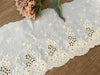 14cm Width x 270cm Length Vintage Floral Embroidery Eyelet Cotton Fabric Trim