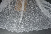 150cm Width Premium Hollow-out Abstract Floral Embroidery Eyelash Lace Fabric