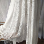 150cm Width x 300cm Length Premium Eyelash Hollow-out Strip Floral Embroidery Lace Fabric Panel