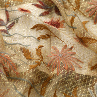 150cm Width x 95cm Length Vintage Daisy Floral Embroidery Golden Tulle Lace Fabric