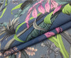 幅136cm x 長さ95cm プレミアムシルクジョーゼットボタニカルフローラル生地
