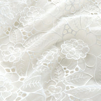 125cm Width x 95cm Length Premium 3D Flower and Leaf Hollow-out Embroidery Organza Lace Fabric