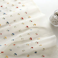 150cm Width x 95cm Length Organza Colorful Cherry Embroidery Lace Fabric