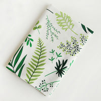 150cm Width x 95cm Length Tropical Green Plant Print Linen Cotton Fabric