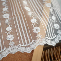 24cm Width x 180cm Length Vine Floral Strip Embroidery Lace Fabric Trim
