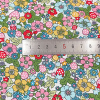 145cm Width x 95cm Length Premium Colorful Cluster Floral Print Cotton Fabric
