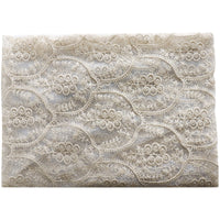 130cm Width x 95cm Length Premium Vintage Golden Thread Floral Embroidery Lace Fabric