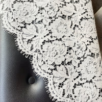 155cm Width x 150cm Length  Hollow-out Eyelash Floral Embroidery Chemical Lace Fabric