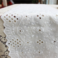 2 Yards of 10 inches Width Vintage Cotton Floral Vine Embroidery Eyelet Sewing Lace Fabric Trim