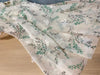 150cm Width x 95cm Length Green Branch Print Chiffon Lace Fabric with 3D Flower